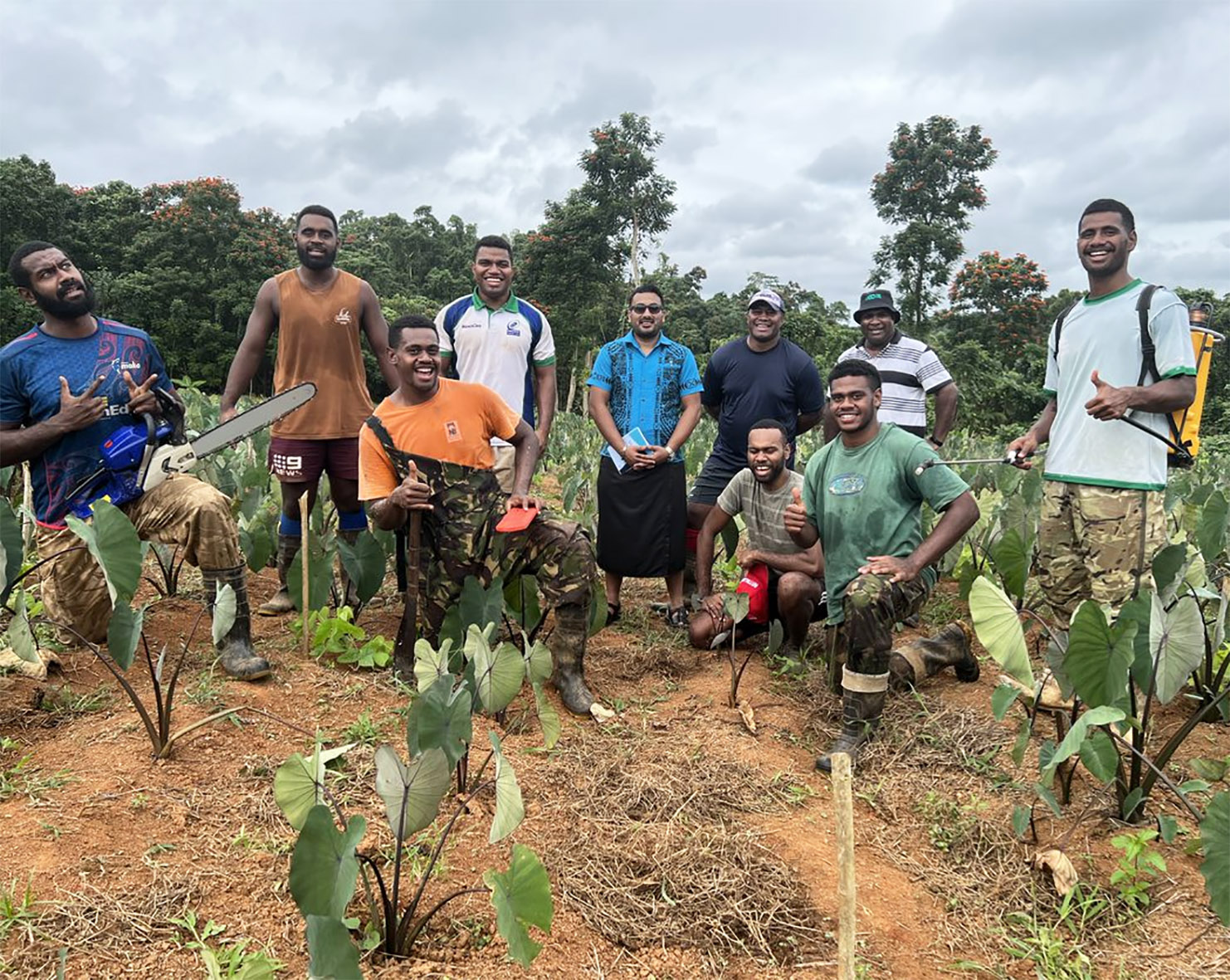 Agrirugby Farming Team In Taro Field Group Shot 11 July 2022 Hi Res For Print